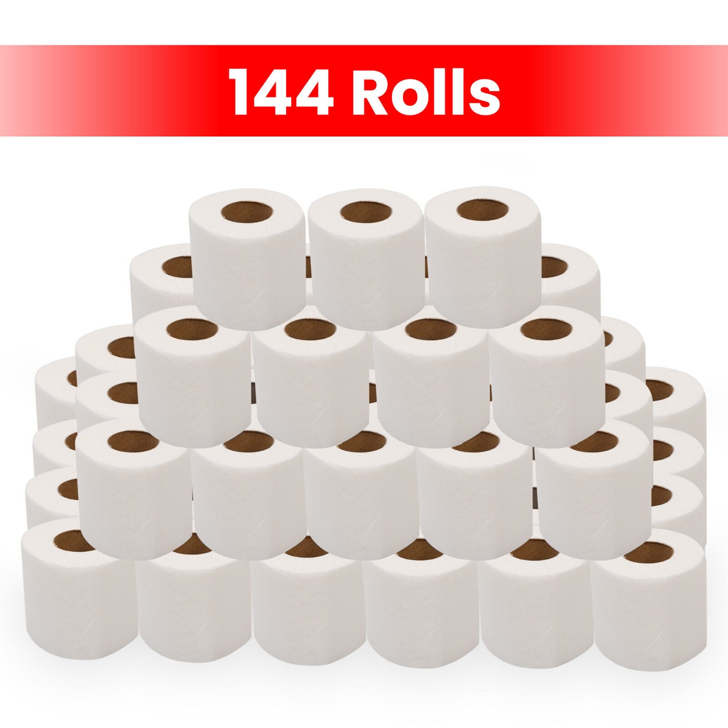 144 Rolls Toilet Roll 2Ply Quilted Bathroom Tissue Luxury Rolls Bulk Wholesale