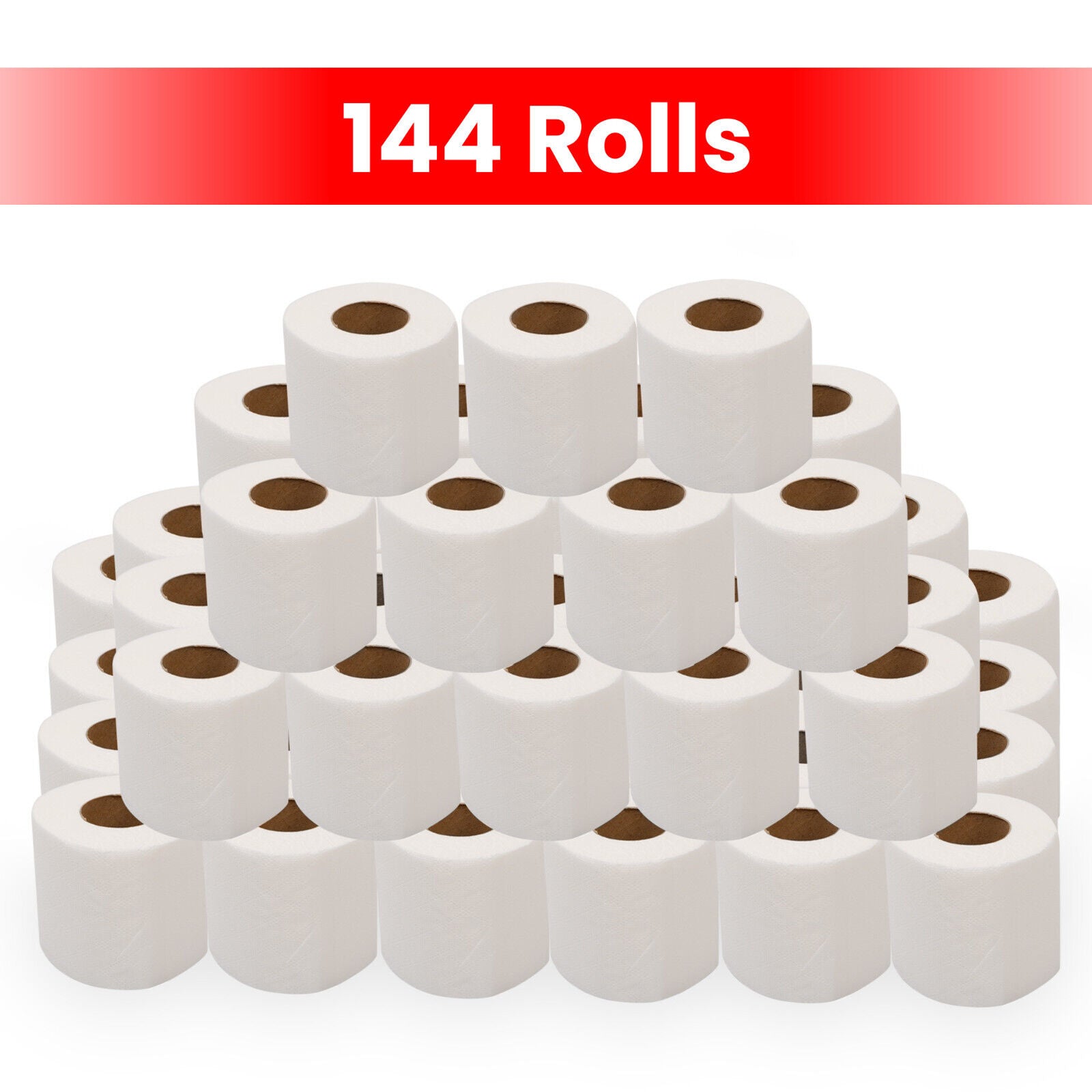 144 Rolls Toilet Roll 2Ply Quilted Bathroom Tissue Luxury Rolls Bulk Wholesale