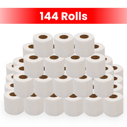 144 Rolls Toilet Roll 2Ply Quilted Bathroom Tissue Luxury Rolls Bulk Wholesale