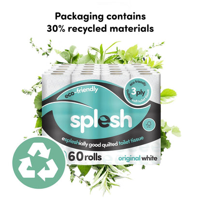 Splesh Toilet Rolls 60 Pack - White, Lavender, Vanilla, Aloe, Luna or Watermelon