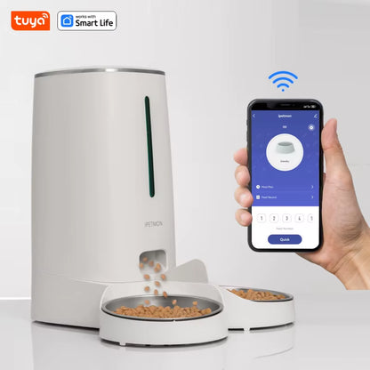 4L Automatic Pet Feeder For1/2Cats,Wifi Smart Feed Automatic Pet Feeder for Cats& Dogs,Timed Pet Food Dispenser with APP Control
