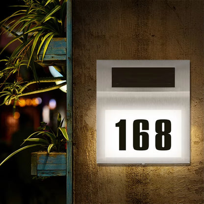 House Number LED Solar Lamp Waterproof Outdoor House Address Number Sign Lights Solar Powered Outdoor Lighting