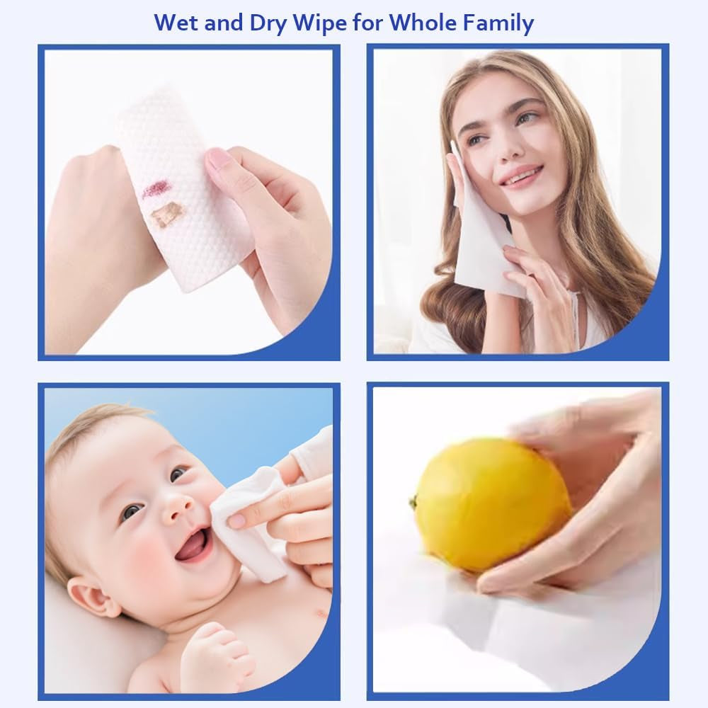 Disposable Face Towel Cotton Tissue,Cotton Facial Dry Wipes 20 Count,Make-Up Wipes Multi-Purpose for Skin Care Deeply Cleansing Face Wipes and Facial Cleansing