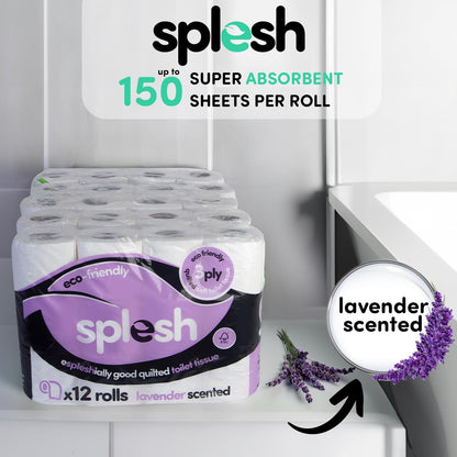 Splesh Toilet Rolls 60 Pack - White, Lavender, Vanilla, Aloe, Luna or Watermelon