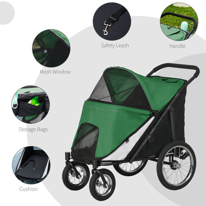 Easy Fold Dog Stroller with Washable Cushion for Medium and Large Pets