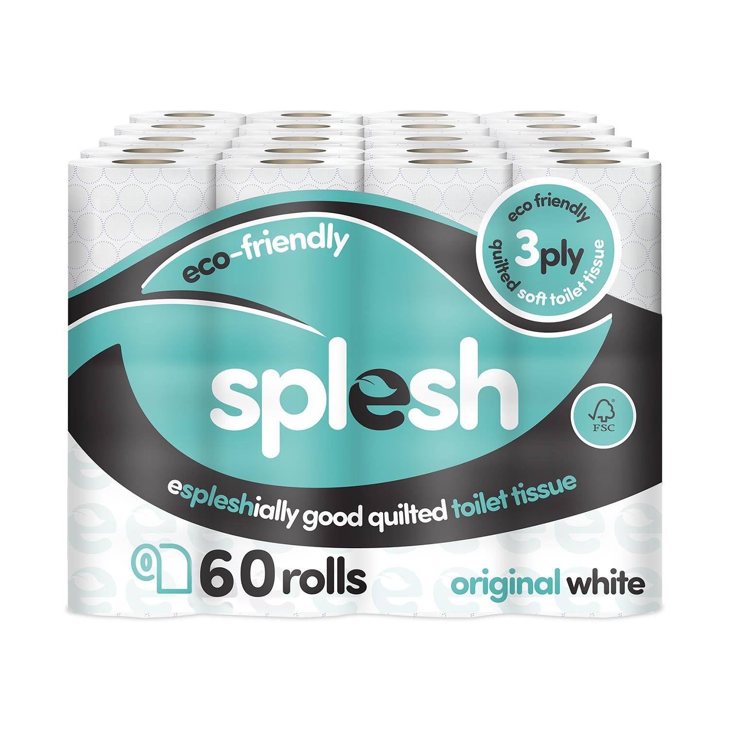 Splesh Toilet Rolls 60 Pack - White, Lavender, Vanilla, Aloe, Luna or Watermelon