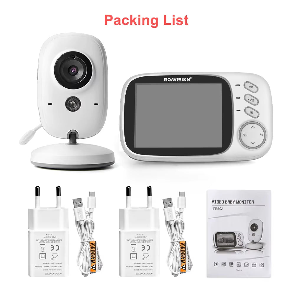 VB603 Video Baby Monitor 2.4G Wireless with 3.2 Inches LCD 2 Way Audio Talk Night Vision Surveillance Security Camera Babysitter