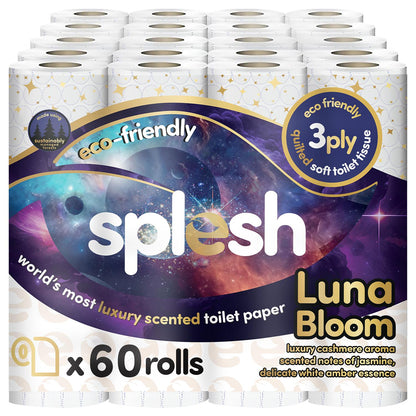 Splesh Toilet Rolls 60 Pack - White, Lavender, Vanilla, Aloe, Luna or Watermelon