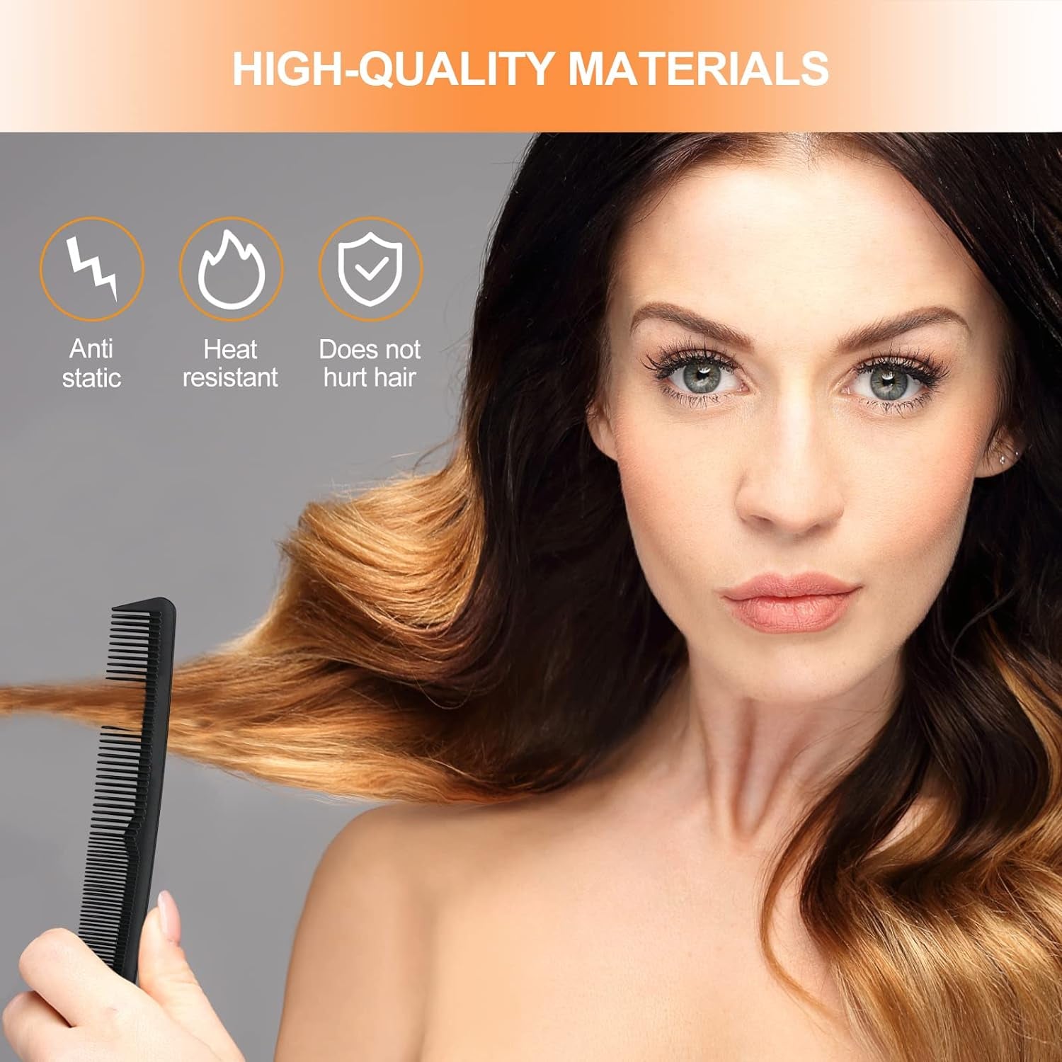 Comb, 3 Pieces Tail Combs Set, Fine Tooth Combs, Carbon Fibre Stylingcombs, Hairdressing Comb, Teasing Haircomb for Women and Men, anti Static, Heat Resistant