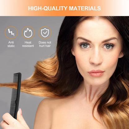 Comb, 3 Pieces Tail Combs Set, Fine Tooth Combs, Carbon Fibre Stylingcombs, Hairdressing Comb, Teasing Haircomb for Women and Men, anti Static, Heat Resistant