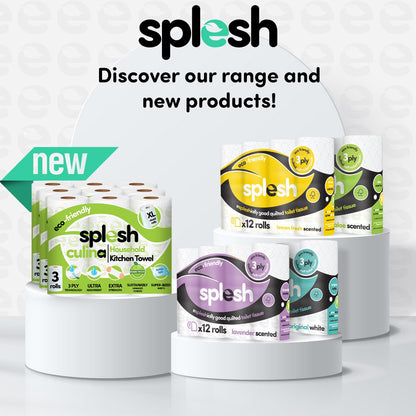 Splesh Toilet Rolls 60 Pack - White, Lavender, Vanilla, Aloe, Luna or Watermelon