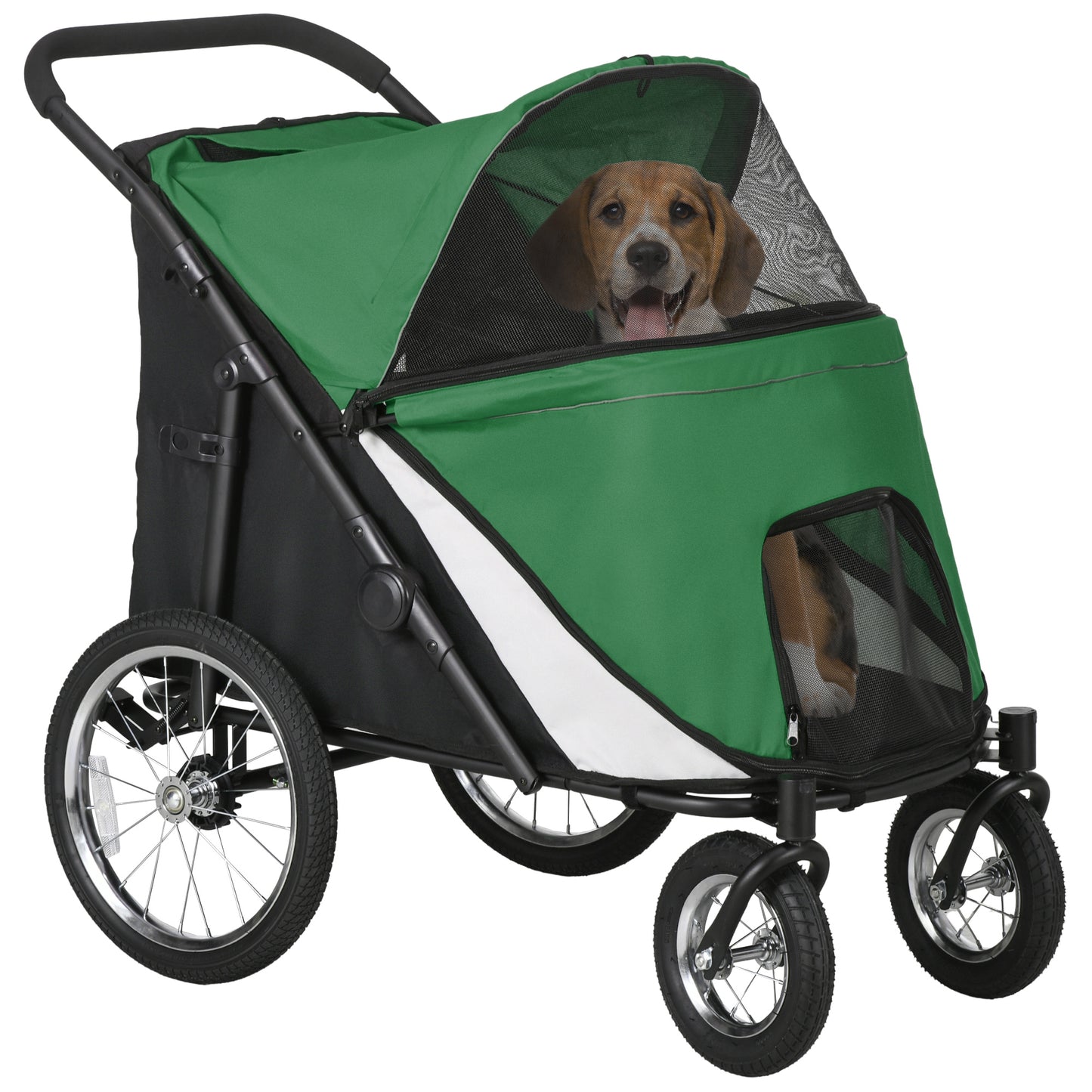 Easy Fold Dog Stroller with Washable Cushion for Medium and Large Pets