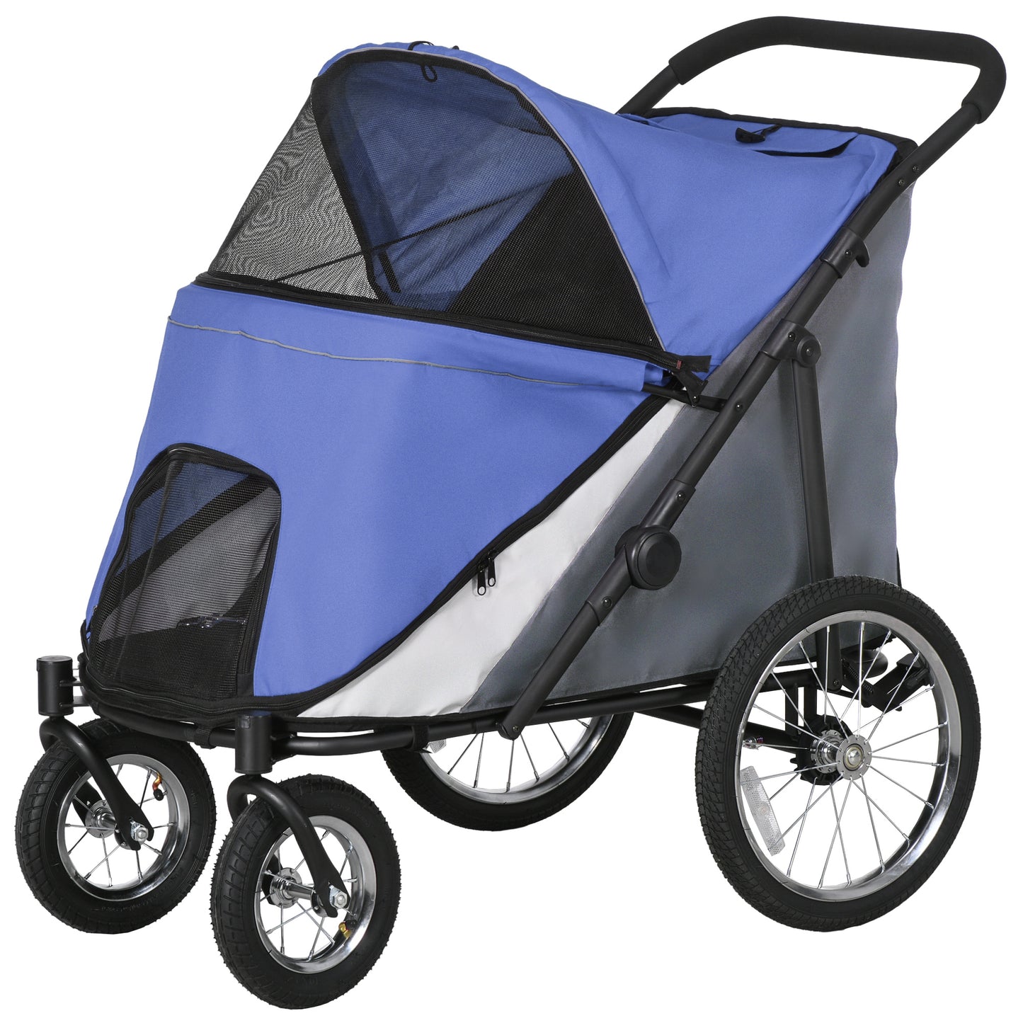 Easy Fold Dog Stroller with Washable Cushion for Medium and Large Pets