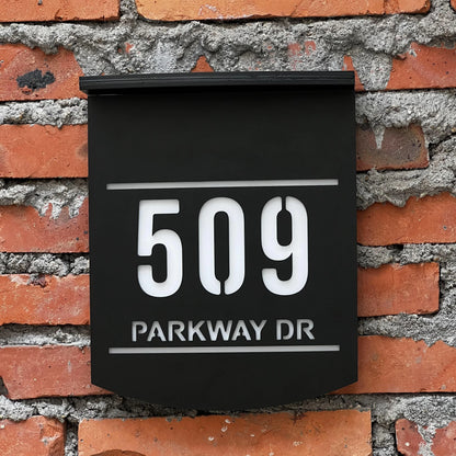 Customized 12H Solar Led Exterior House Numbers Outdoor Solar House Number with Family Name Door Sign 3D Laser Cut Address Signs