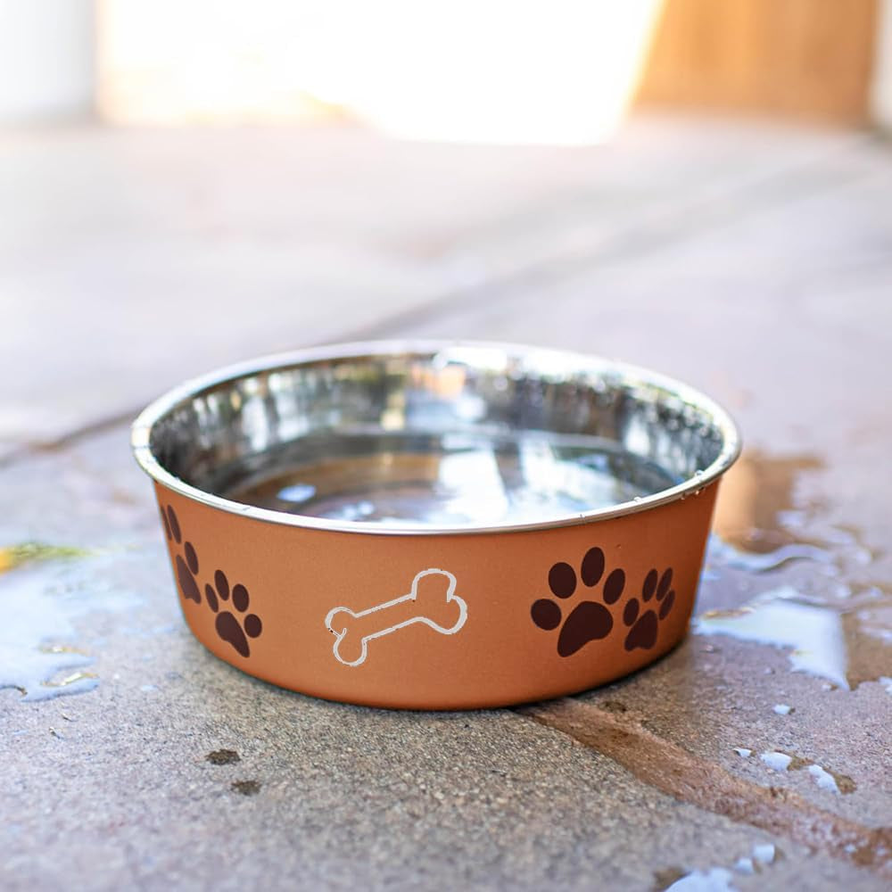 Loving Pets Stainless Steel Bella Dog Bowl Non-Slip Dishwasher Safe & Bacteria R