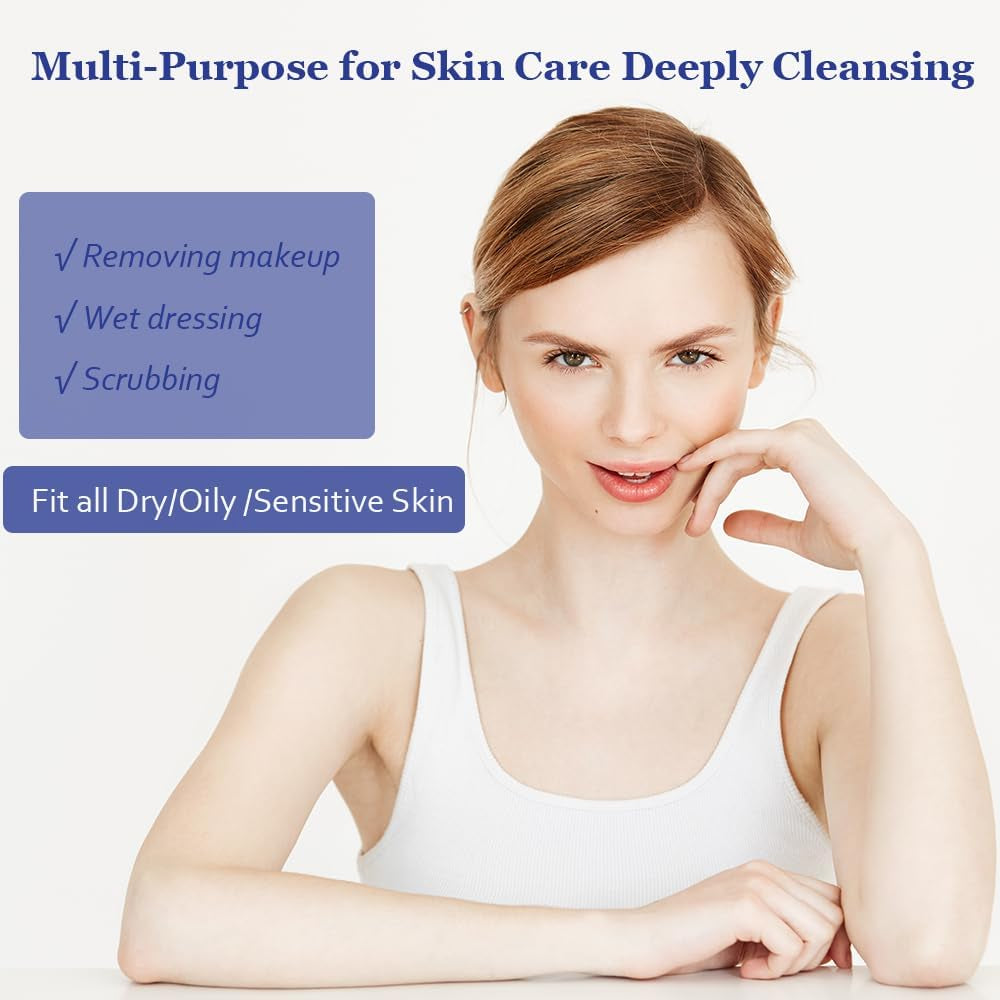 Disposable Face Towel Cotton Tissue,Cotton Facial Dry Wipes 20 Count,Make-Up Wipes Multi-Purpose for Skin Care Deeply Cleansing Face Wipes and Facial Cleansing