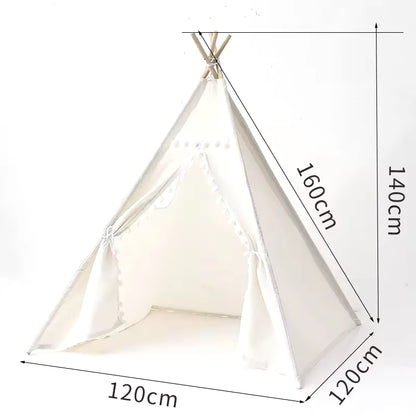 1.6M/1.3M Kid Tent Indoor Play House Wigwam for Child Portable Child Tipi Tents Teepee Toddler Ball Pit Girl Castle Play Room