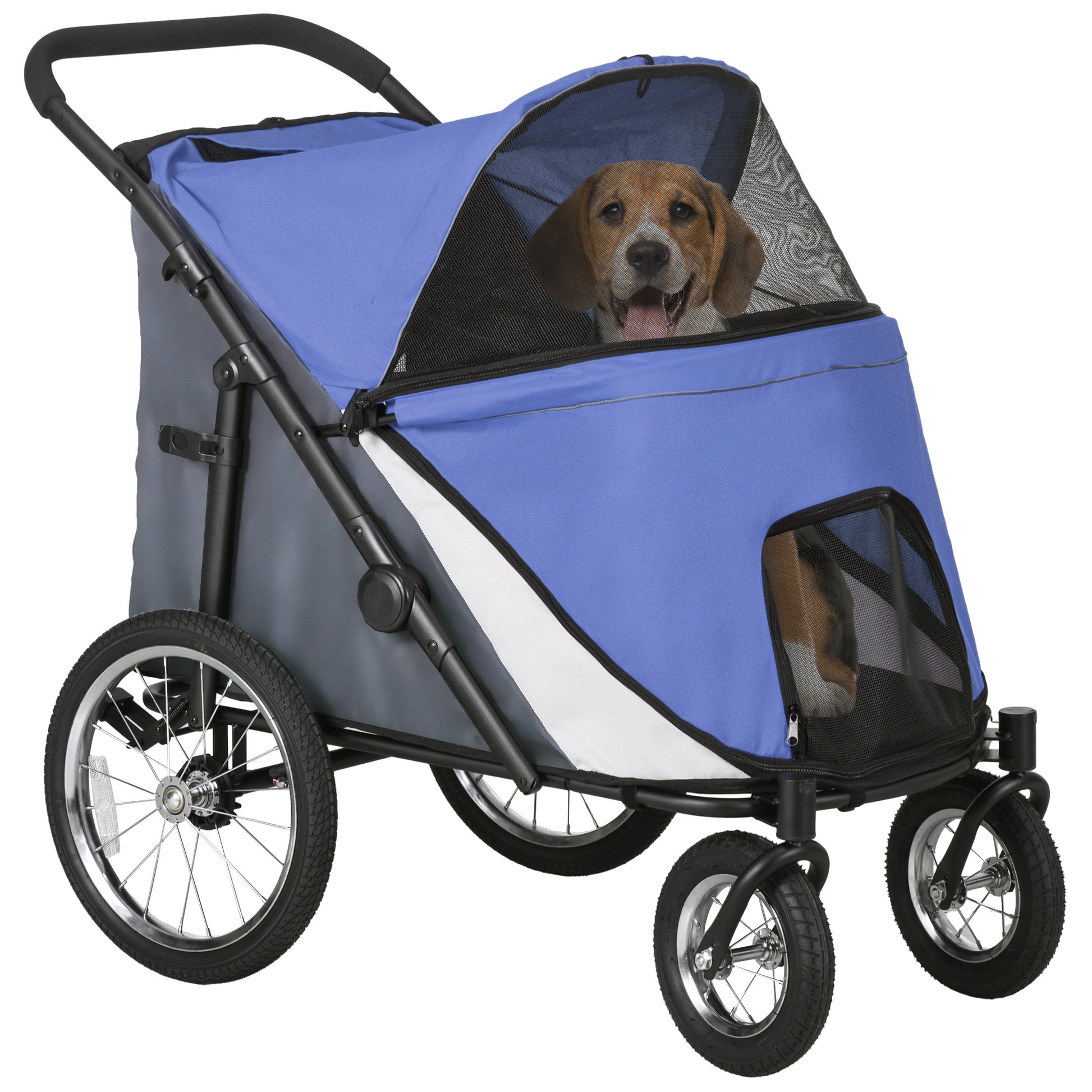 Easy Fold Dog Stroller with Washable Cushion for Medium and Large Pets