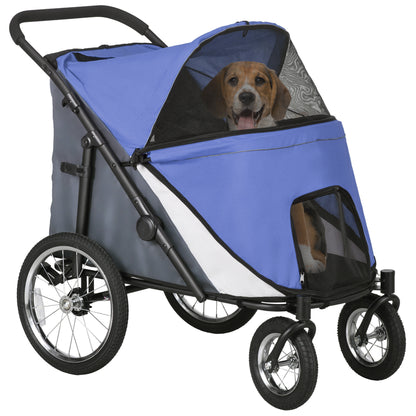 Easy Fold Dog Stroller with Washable Cushion for Medium and Large Pets