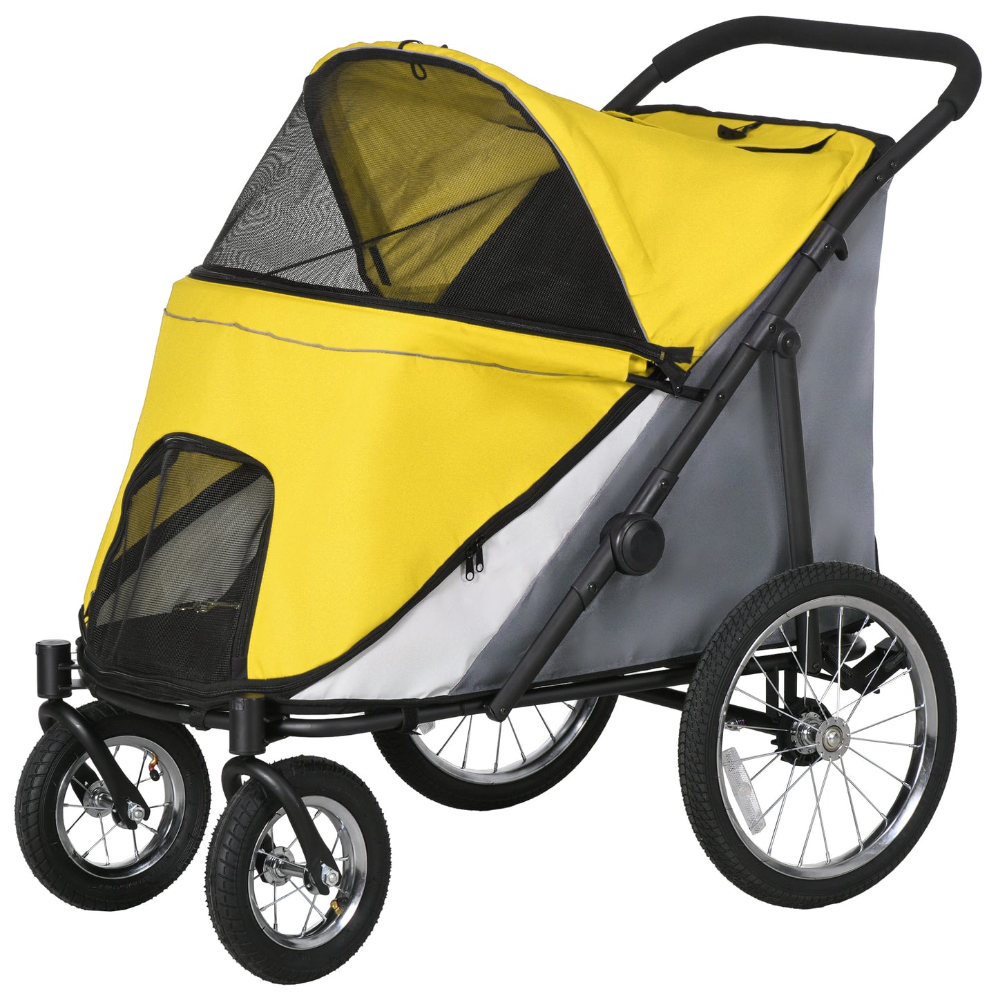 Easy Fold Dog Stroller with Washable Cushion for Medium and Large Pets