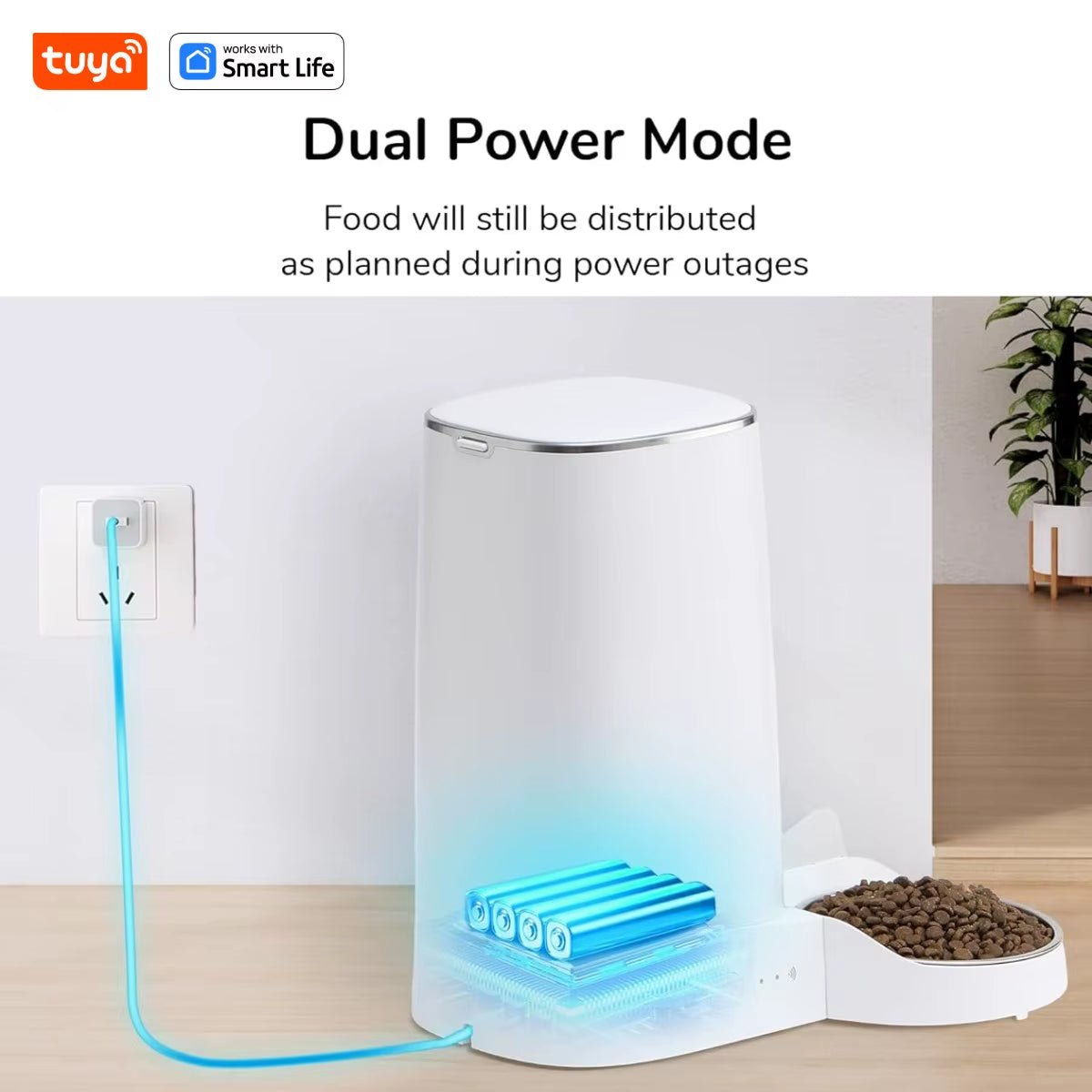 4L Automatic Pet Feeder For1/2Cats,Wifi Smart Feed Automatic Pet Feeder for Cats& Dogs,Timed Pet Food Dispenser with APP Control