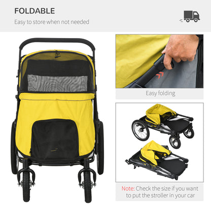 Easy Fold Dog Stroller with Washable Cushion for Medium and Large Pets