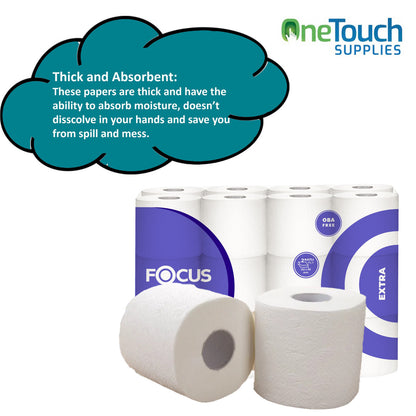 72 White Toilet Rolls Extra Soft Toilet Paper Quilted White Rolls Luxury Soft